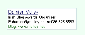 Damien mulley Business Card