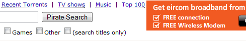 eircom ad on Pirate bay